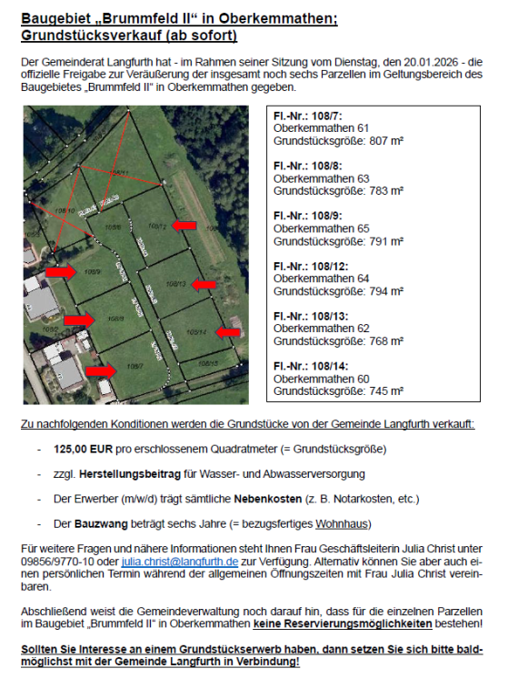 Grundstücke im Brummfeld II Oberkemmathen